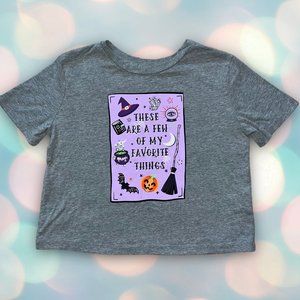 Girl’s Halloween Glitter “Favorite Things” Graphic Tee Shirt Top Size S 6-6X